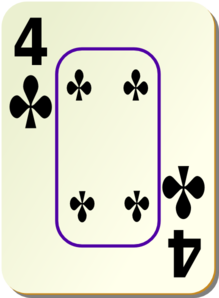 Bordered Four Of Clubs Clip Art